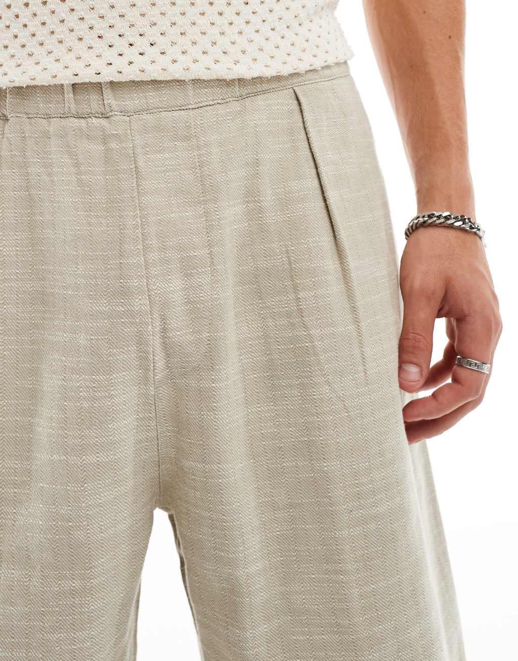 Bershka rustic shorts in sand Product Image