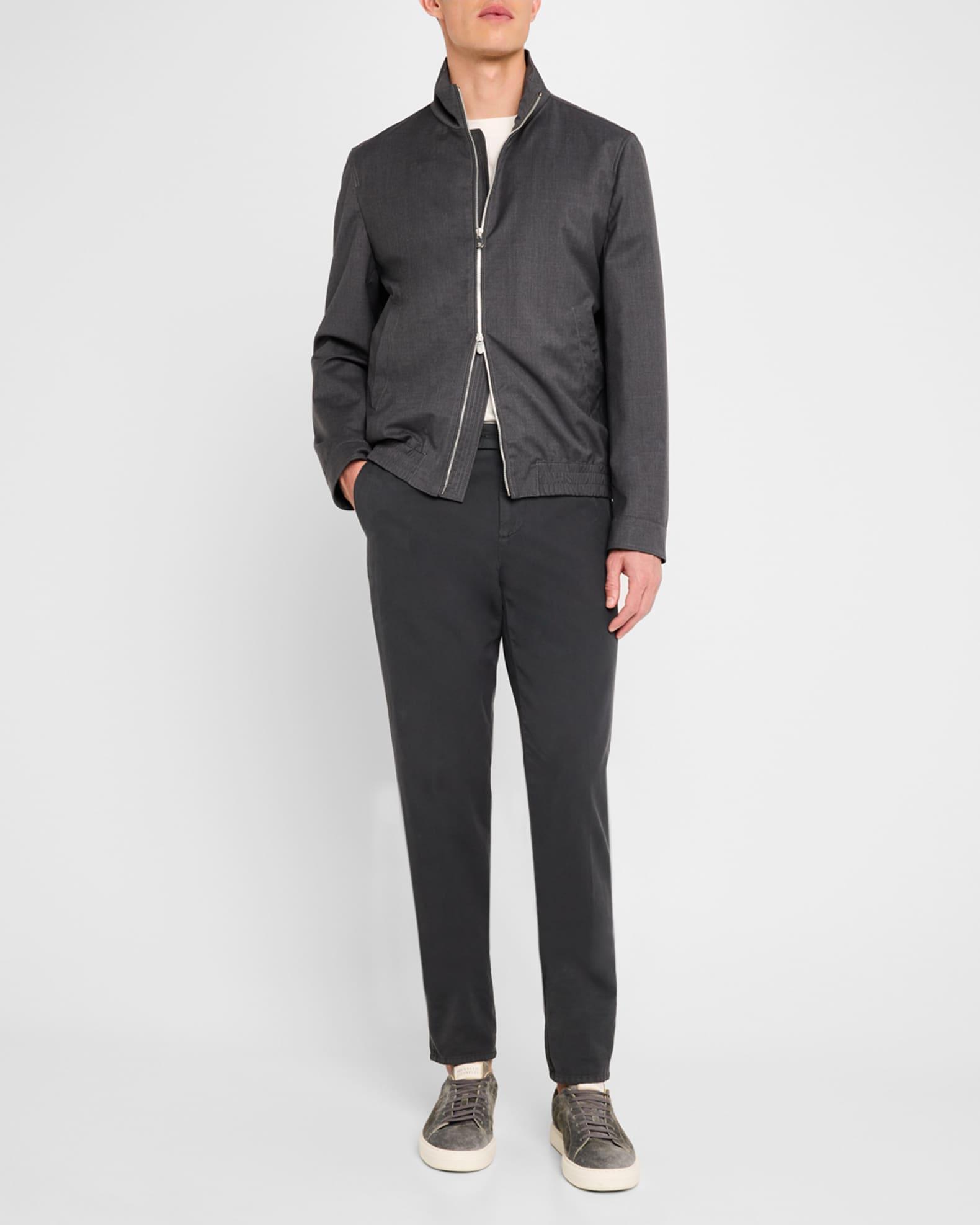 Men's Wool Full-Zip Blouson Jacket Product Image