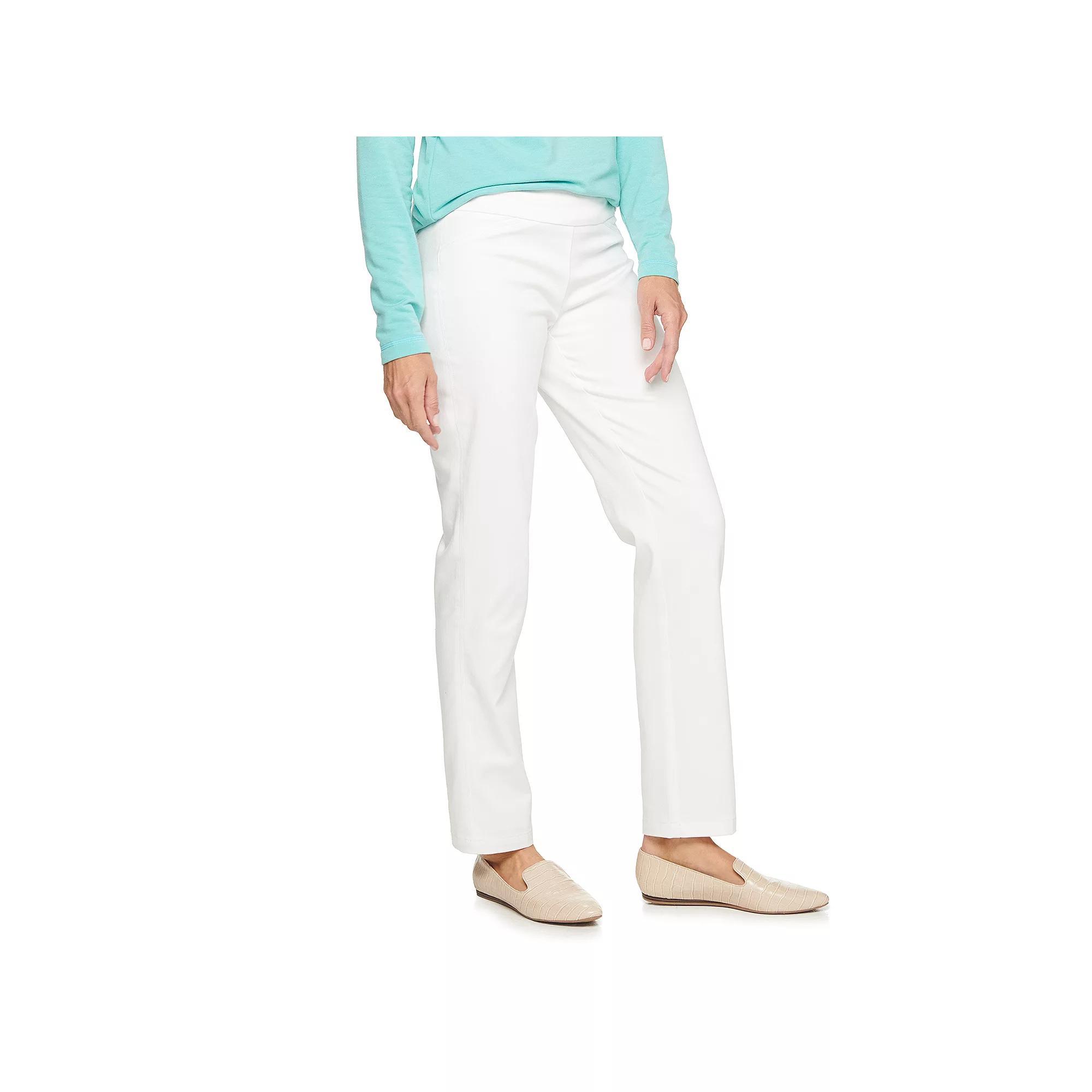 Petite Women's Croft & Barrow® 4-Pocket Effortless Stretch Pull-On Straight-Leg Pants,  Product Image