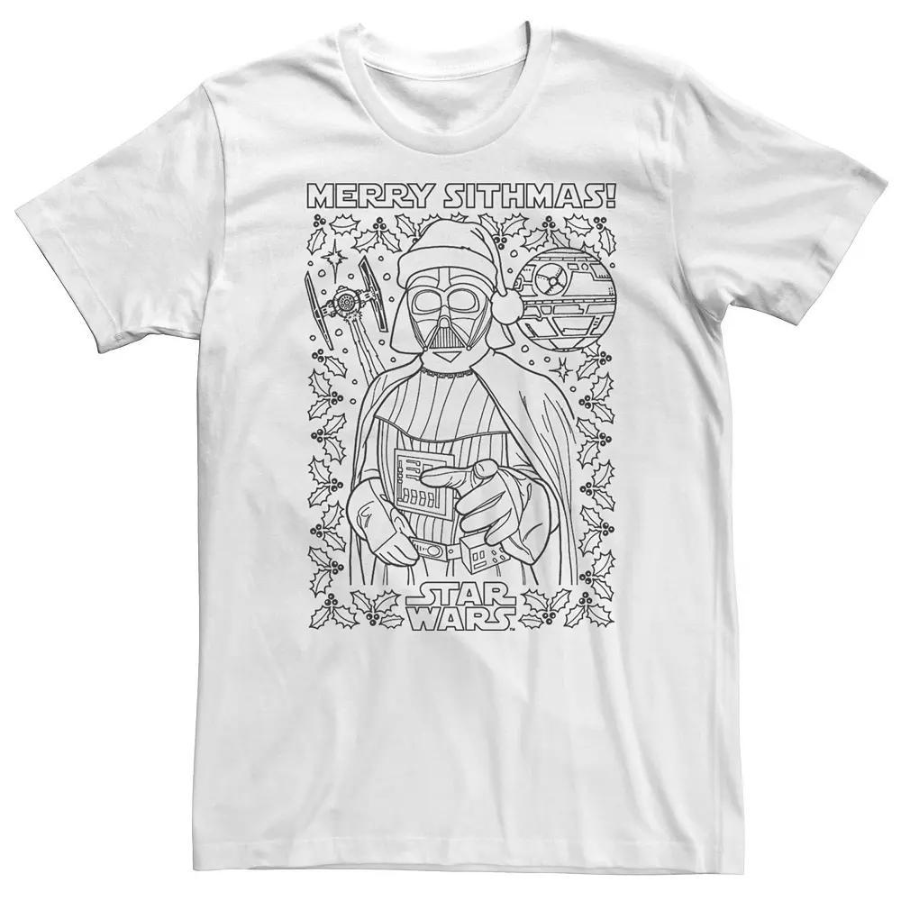 Big & Tall Star Wars Darth Vader Merry Sithmas Christmas Tee, Men's, Size: 3XL Tall, White Product Image