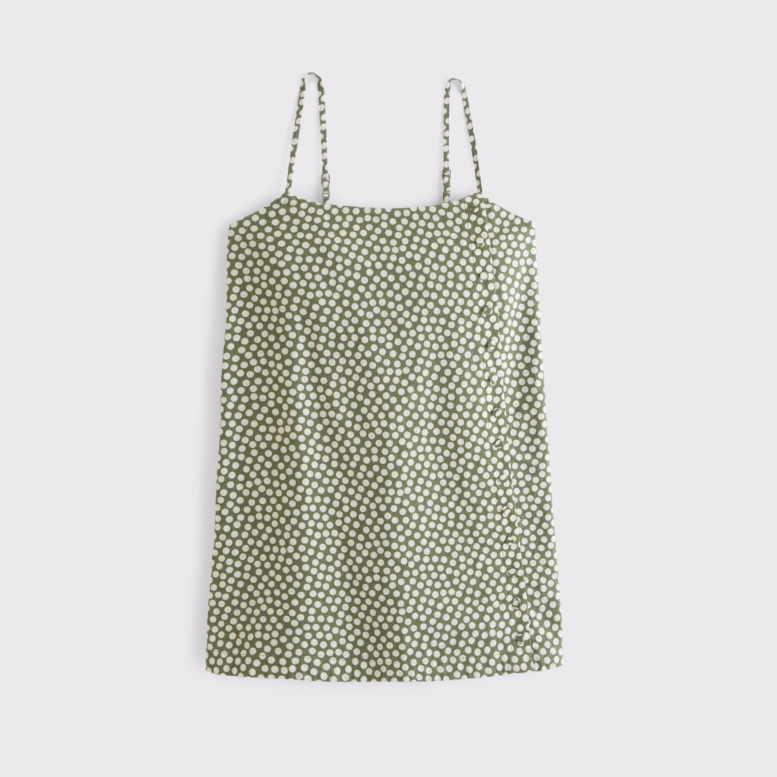 Linen-Blend Button Skort Product Image