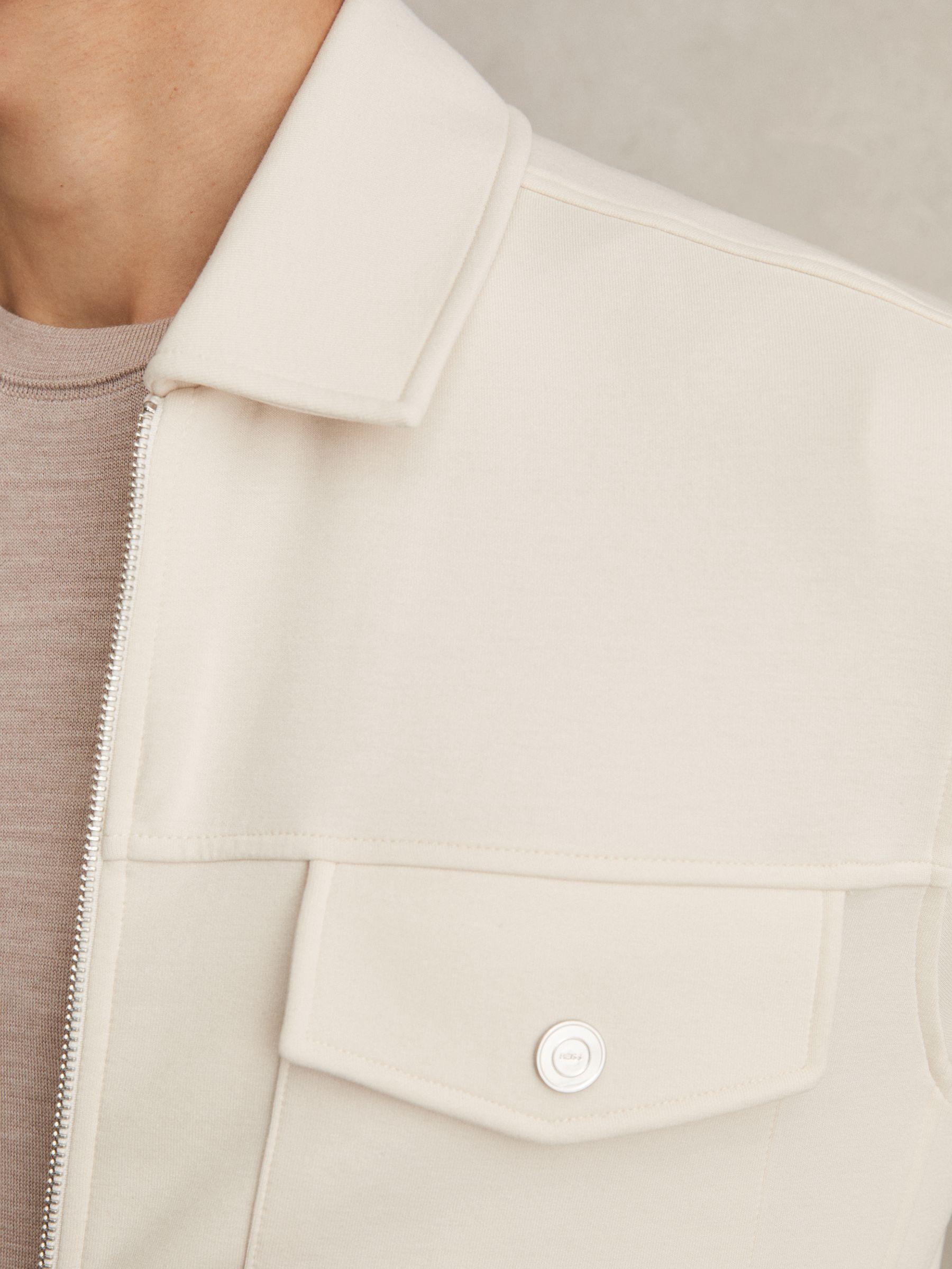 Interlock Zip-Through Overshirt in Off White Product Image