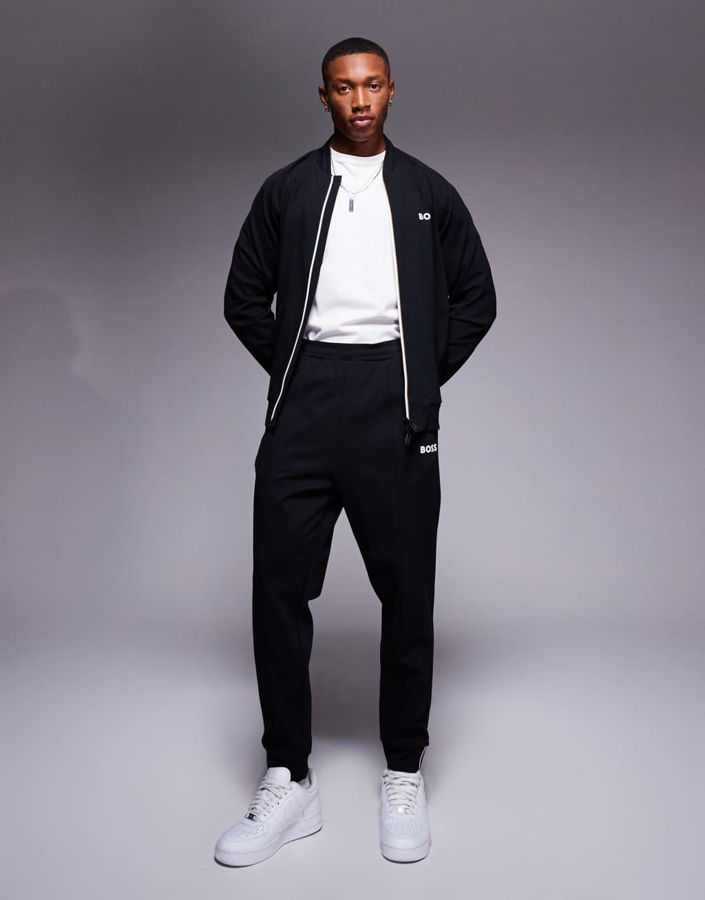 BOSS Green Hadiko cuffed sweatpants regular fit in black - part of a set Product Image