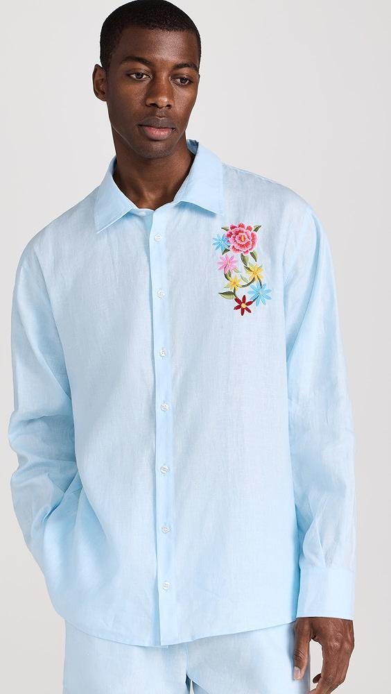 Fanm Mon Halit Embroidered Linen Shirt | Shopbop Product Image