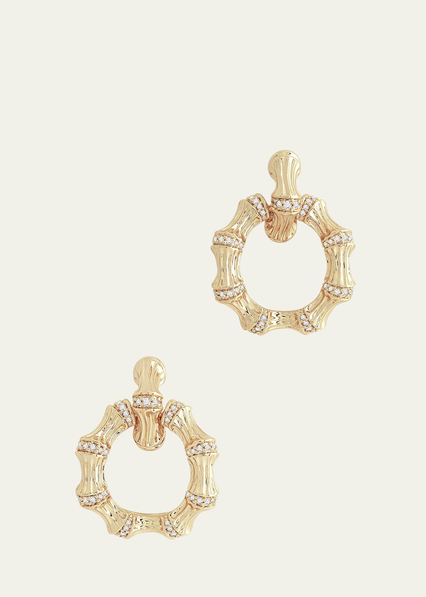 Womens 18K Gold-Plated & Cubic Zirconia Double Doorknocker Earrings Product Image