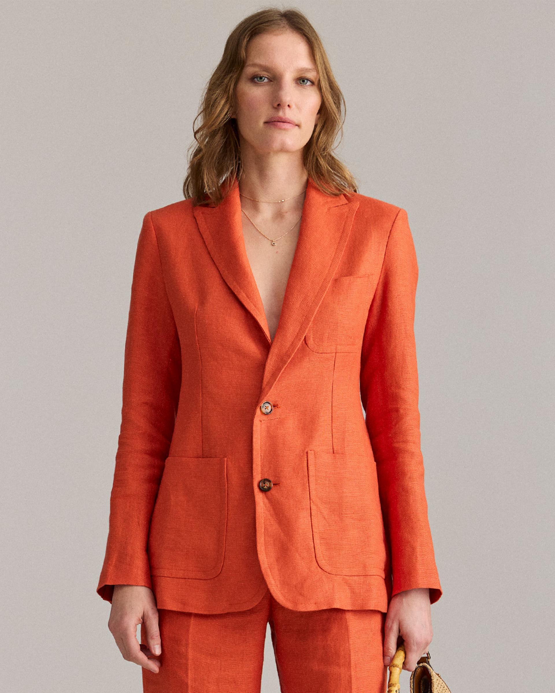Linen Two Button Blazer -  Product Image