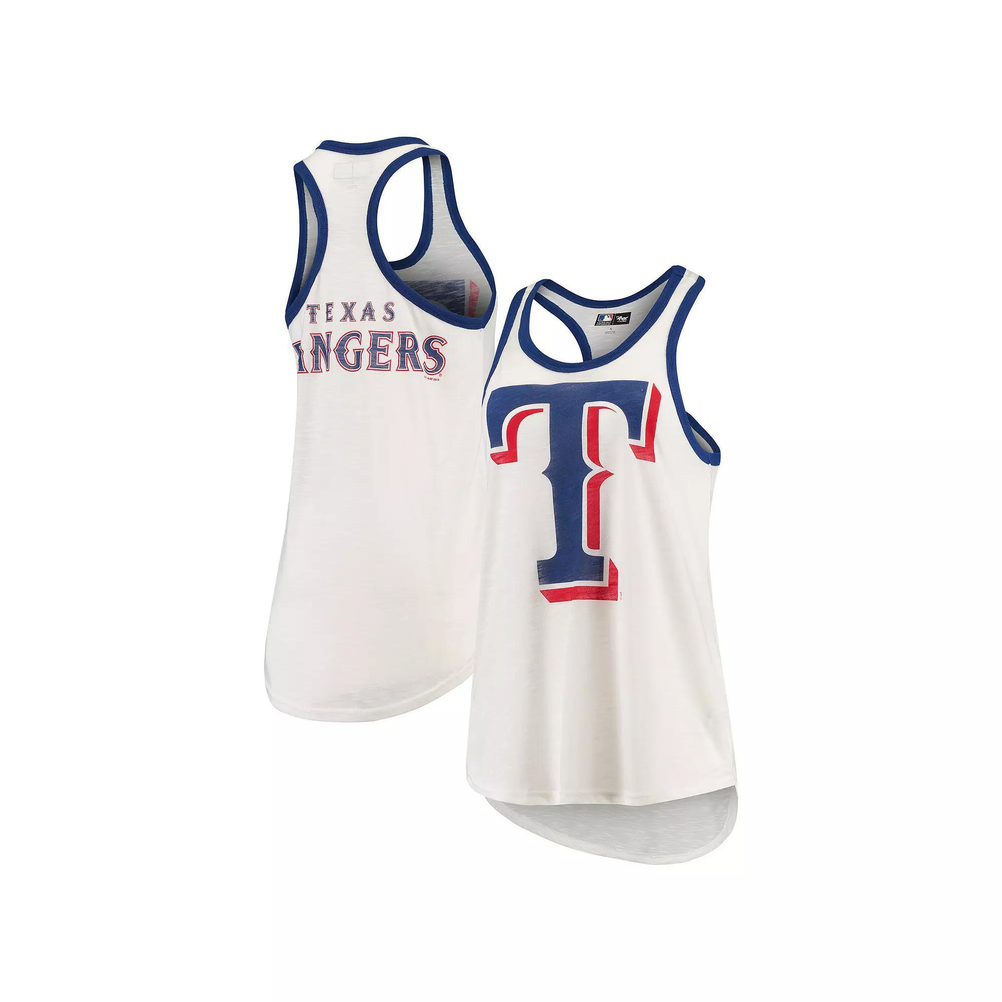 Women's G-III 4Her by Carl Banks White Texas Rangers Tater Racerback Tank Top, Size: 2XL Product Image