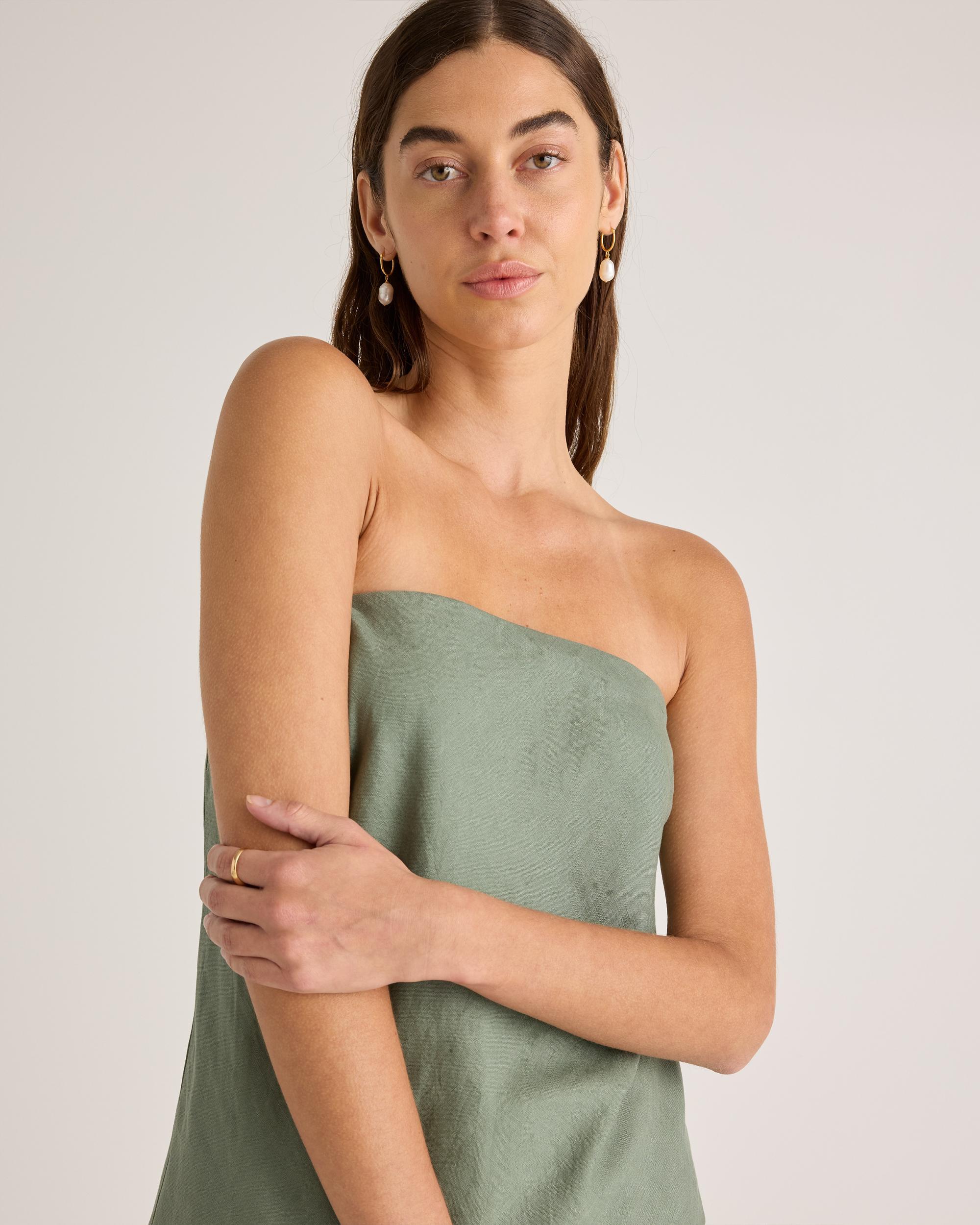 Quince | Women's 100% European Linen Strapless Top Size XL Product Image