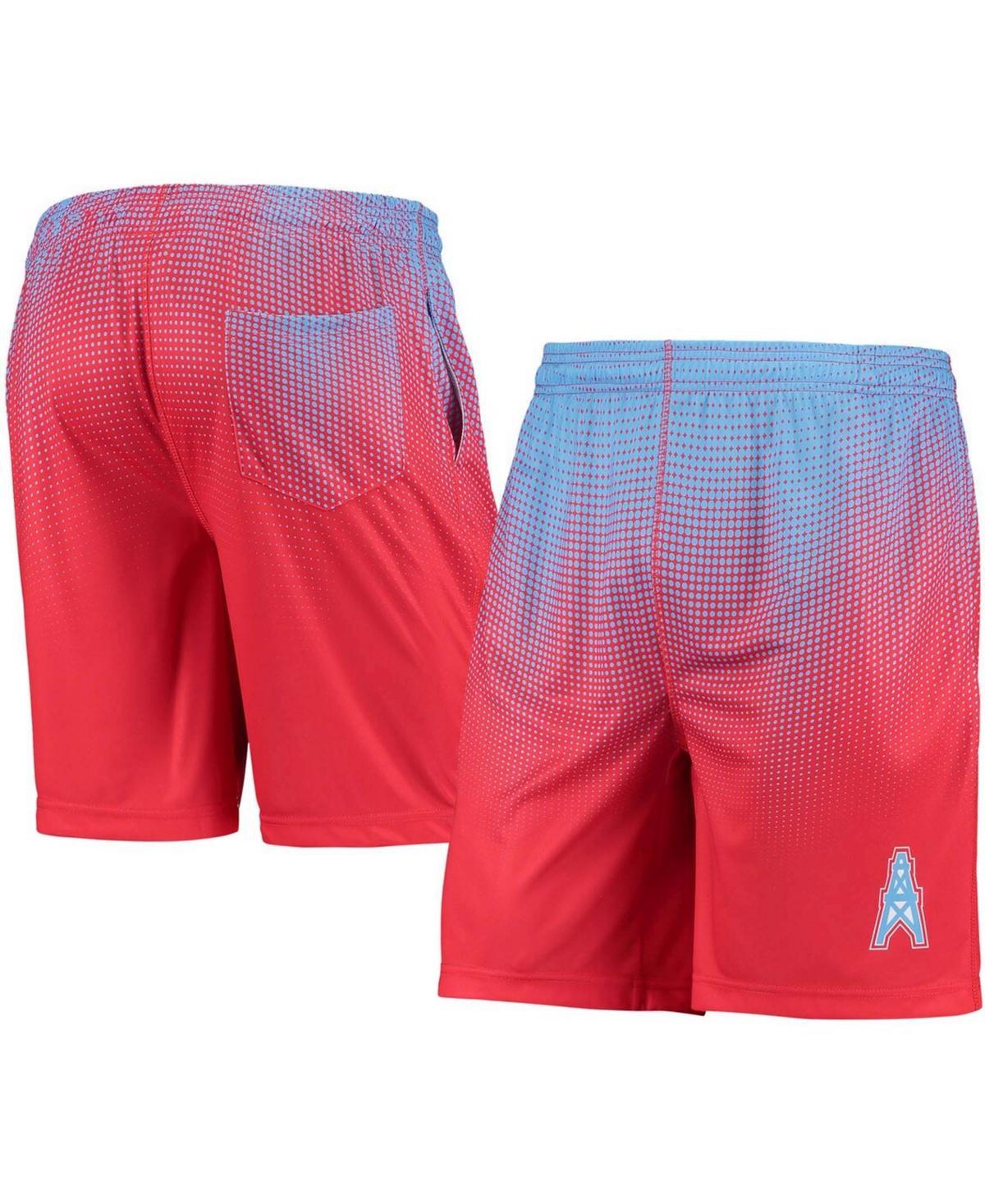 Mens FOCO Light Blue/Red Houston Oilers Gridiron Classic Pixel Gradient Training Shorts Product Image