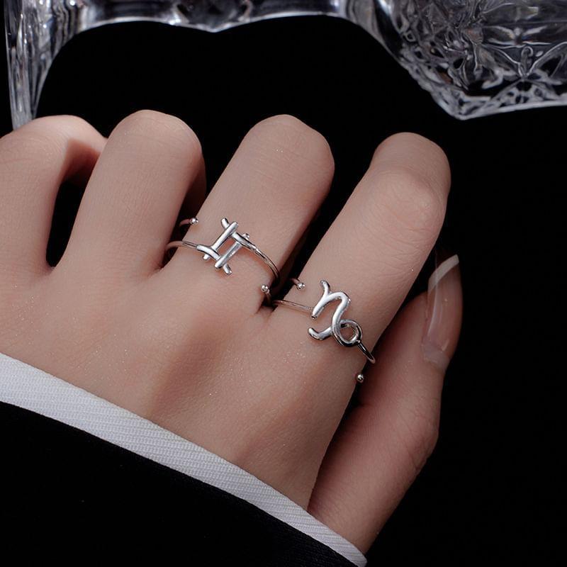 925 Sterling Silver Zodiac Open Ring Product Image