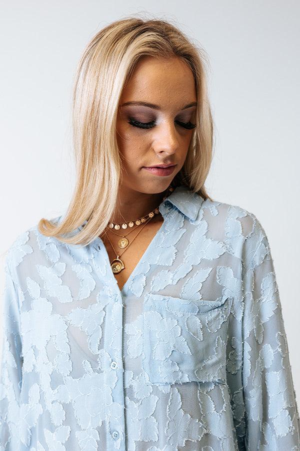 Brag On You Button Up In Sky Blue Product Image