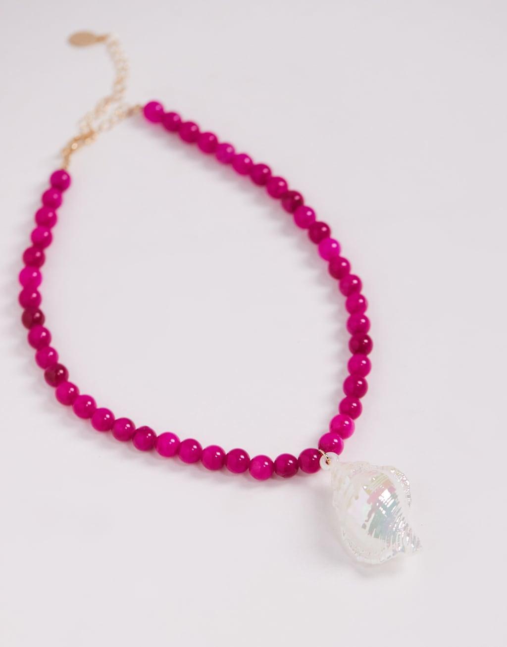 8 Other Reasons statement shell and bead necklace in pink Product Image