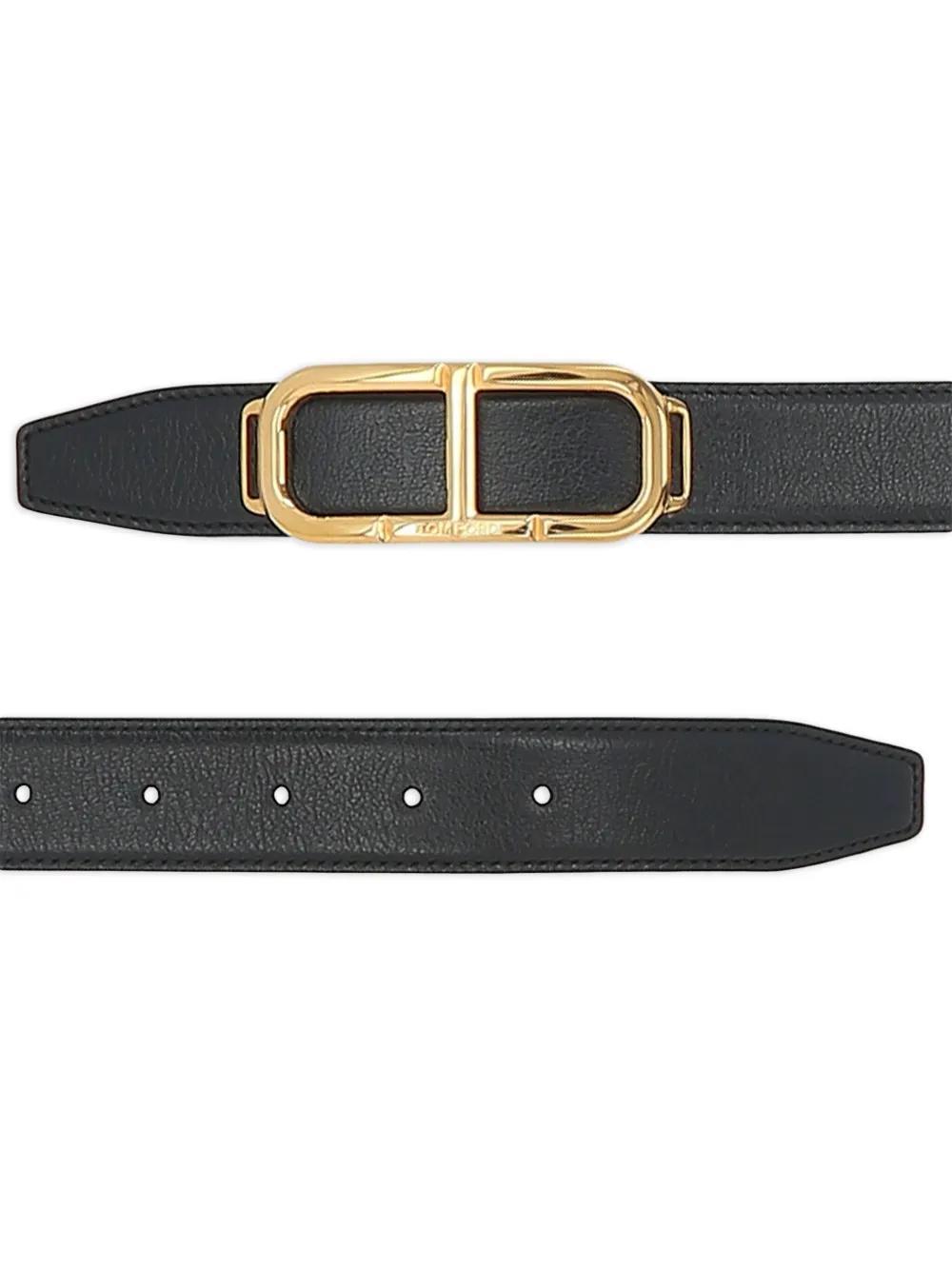 TOM FORD Oval T-buckle Belt In Black Product Image