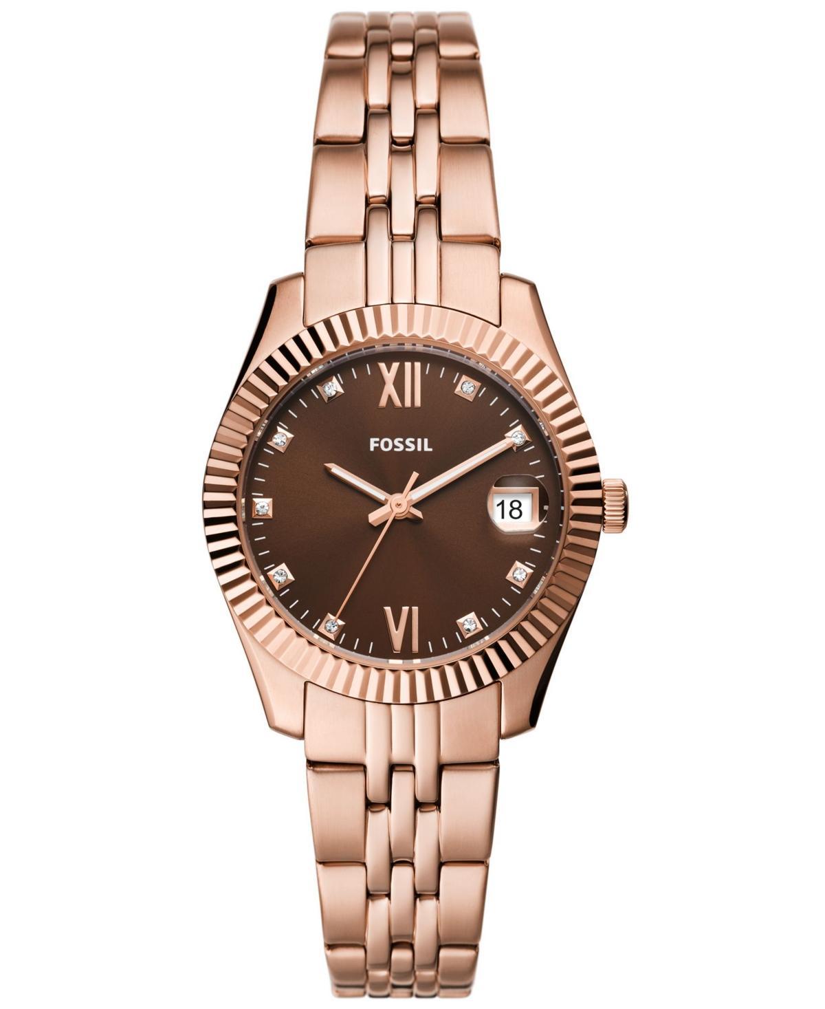 Fossil Womens Scarlette Rose Gold Stainless Steel Bracelet Watch Product Image