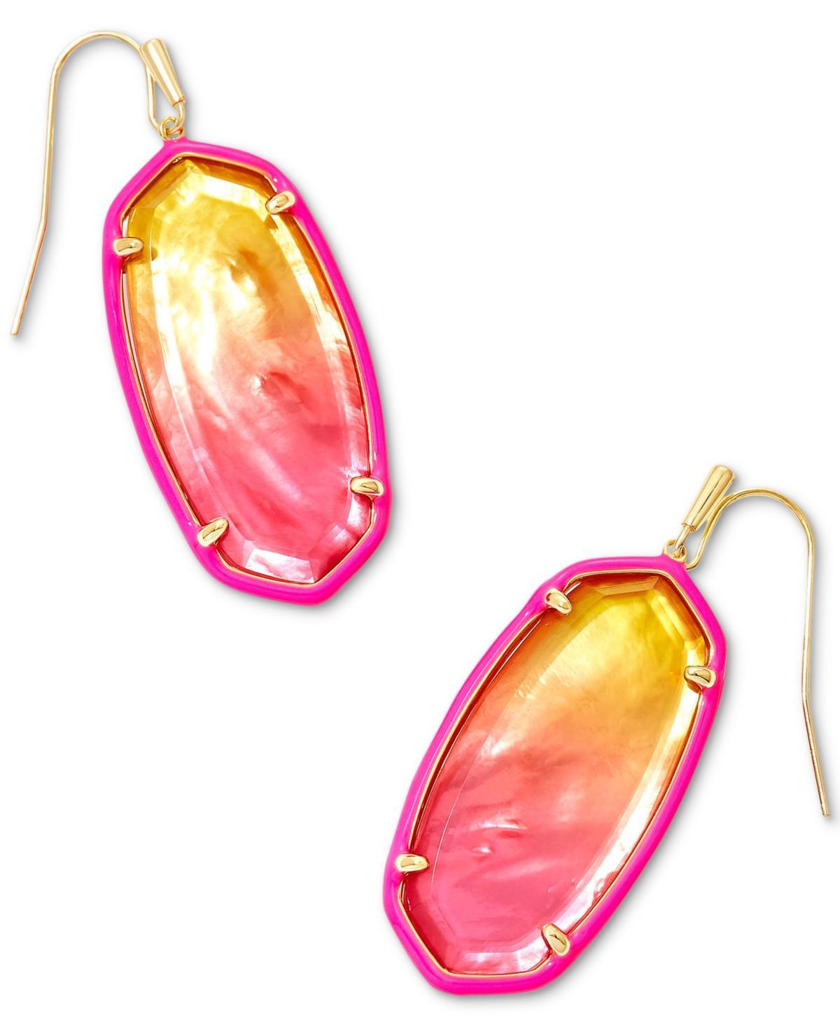 Kendra Scott 14k Gold-Plated Color-Framed Stone Drop Earrings Product Image