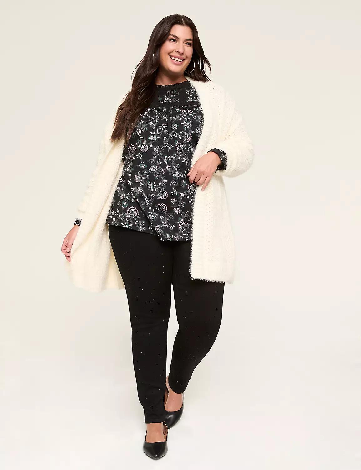 Lace-Trim & Ruffle Popover Blouse Product Image