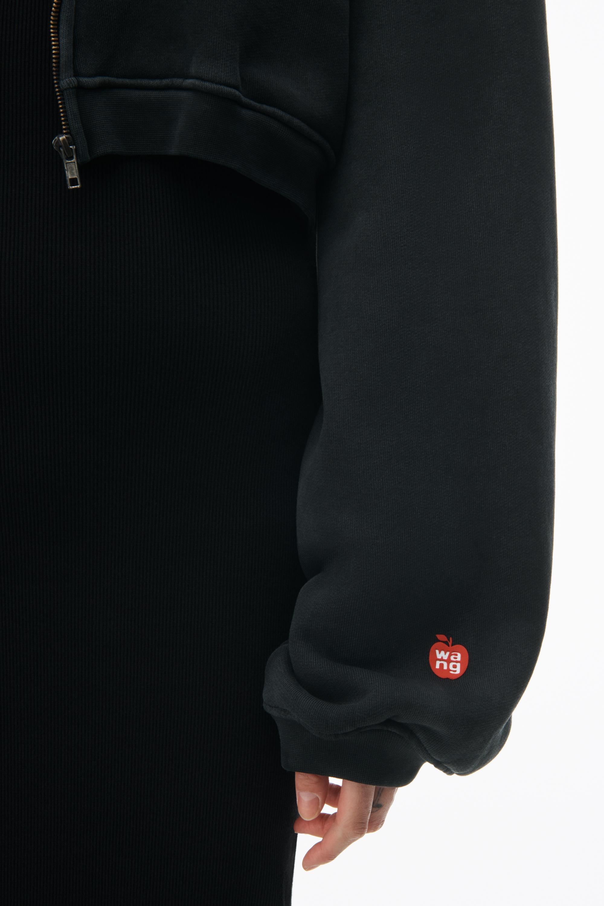 Cropped Zip Up Hoodie In Classic Terry Product Image