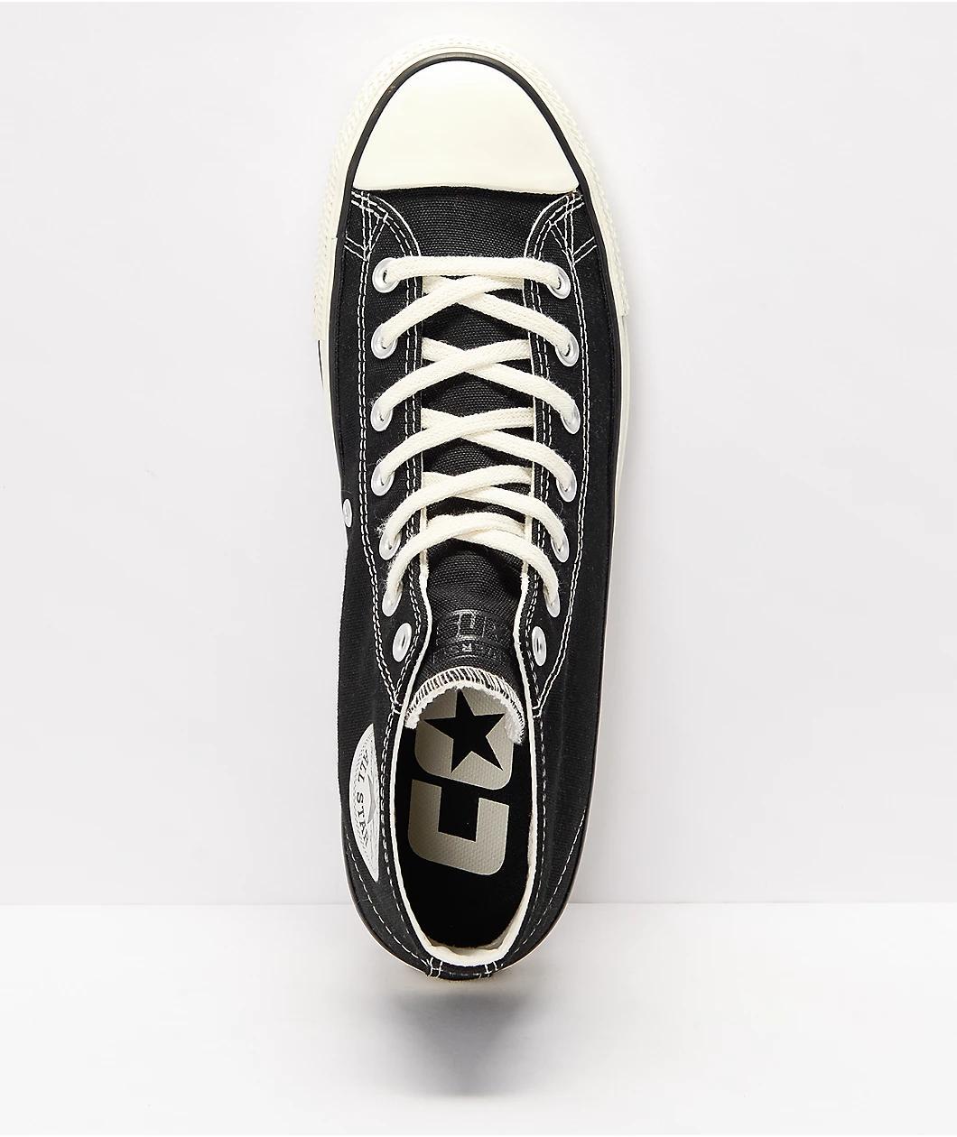 Converse Chuck Taylor All Star Pro Black Mid Top Skate Shoes Product Image