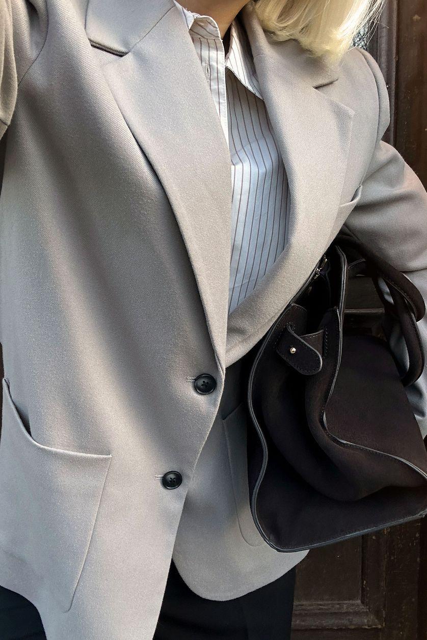 Oversized Blazer with Patch Pockets Product Image