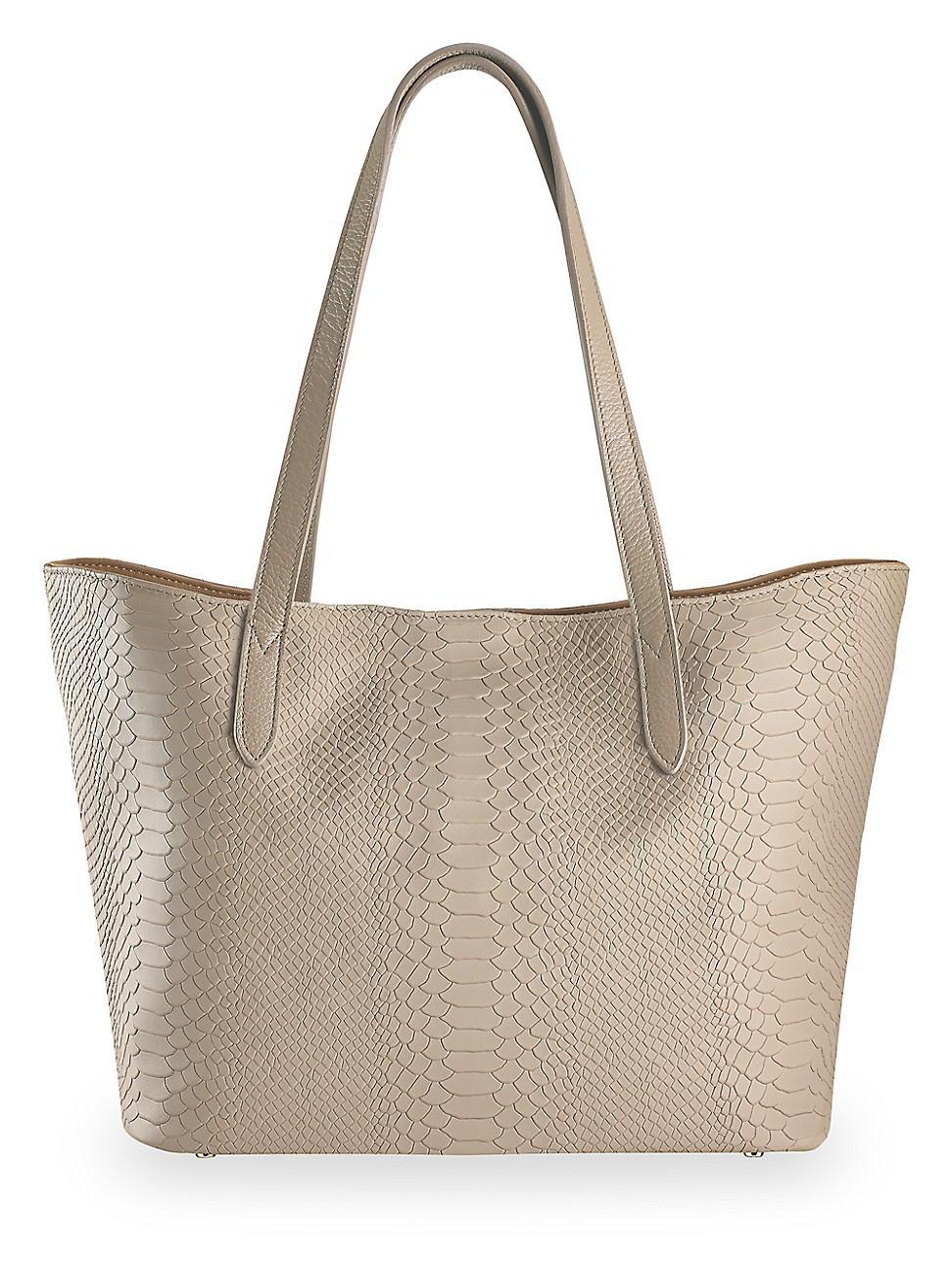 Teddie Python-Embossed Leather Tote Product Image