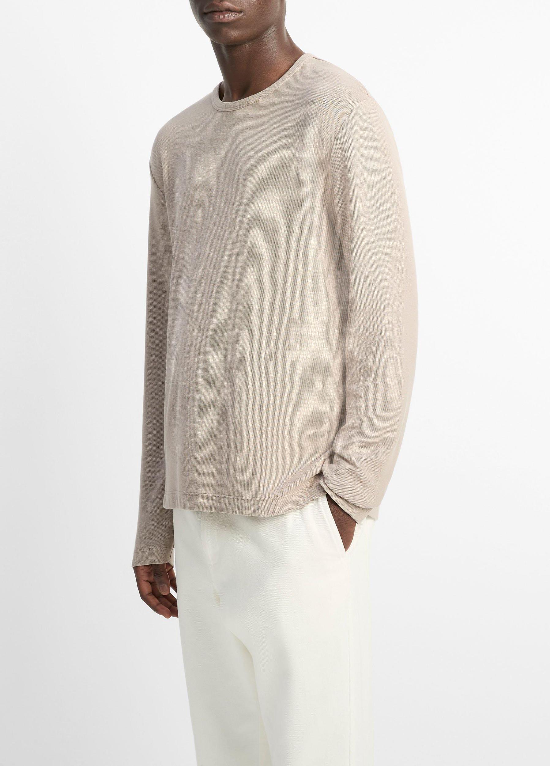 Pima Cotton Piqué Long-Sleeve T-Shirt Product Image