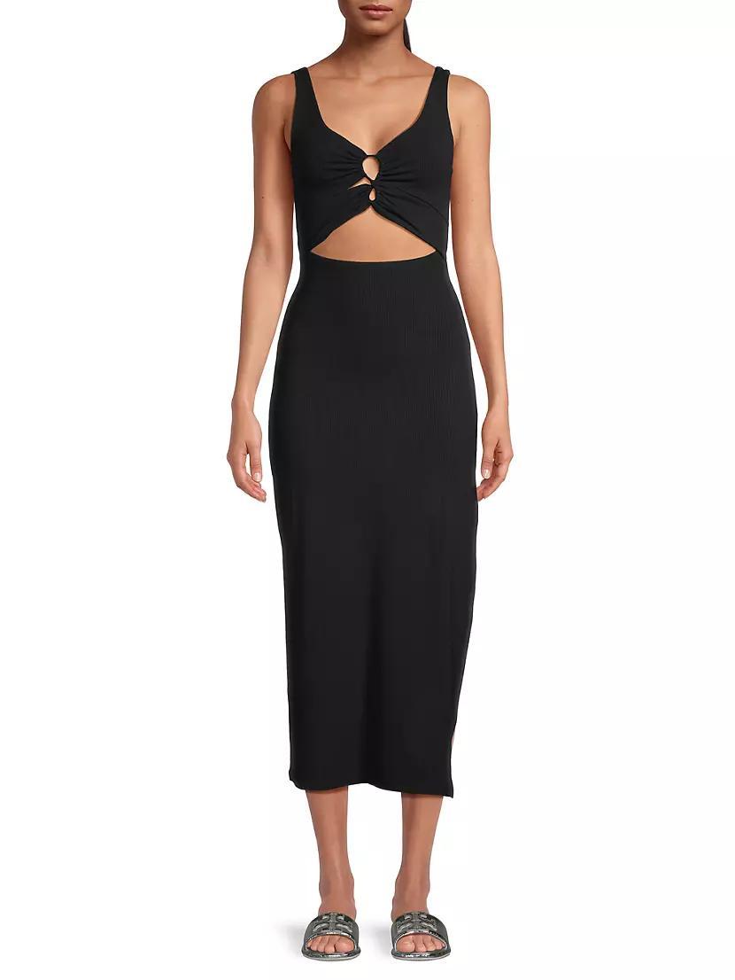 Camille Cut-Out Rib-Knit Midi-Dress Product Image