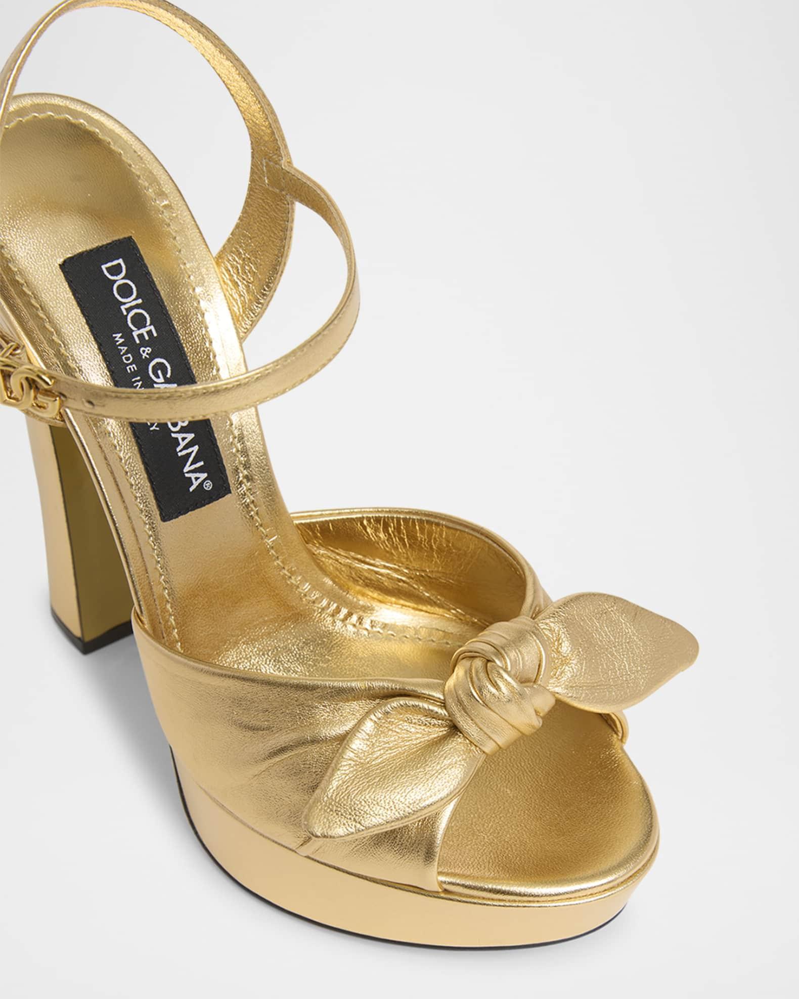 Metallic Knot Platform Sandals Product Image