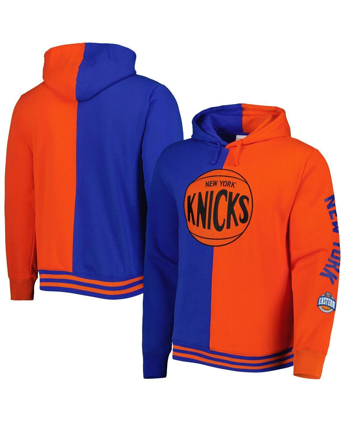 Mens Mitchell & Ness /Orange New York Knicks Big & Tall Hardwood Classics Split Pullover Hoodie Product Image