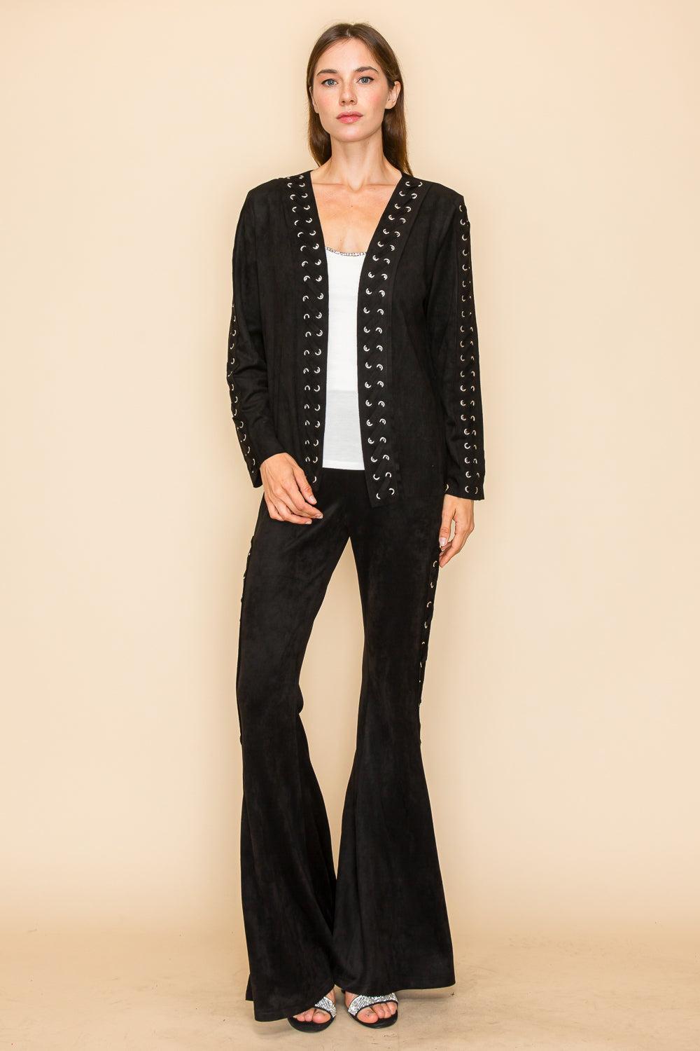 Suede Lace Up Pants Product Image