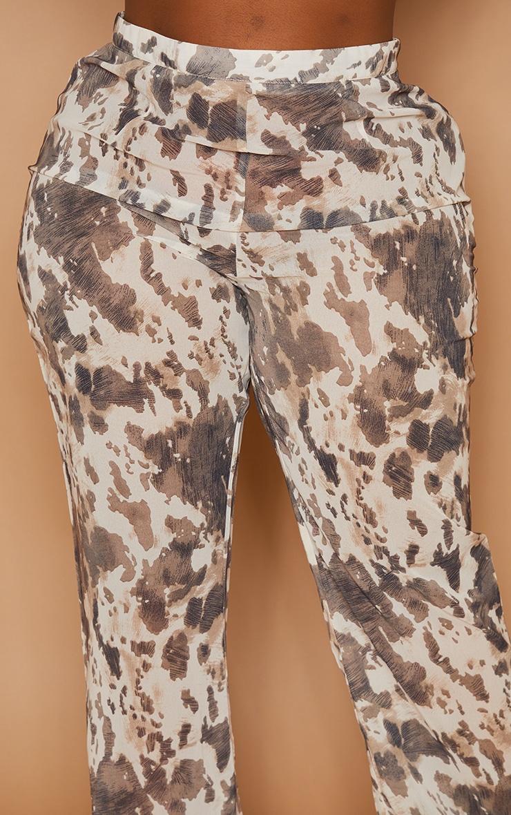 Plus Brown Cow Print Beach Flares Product Image