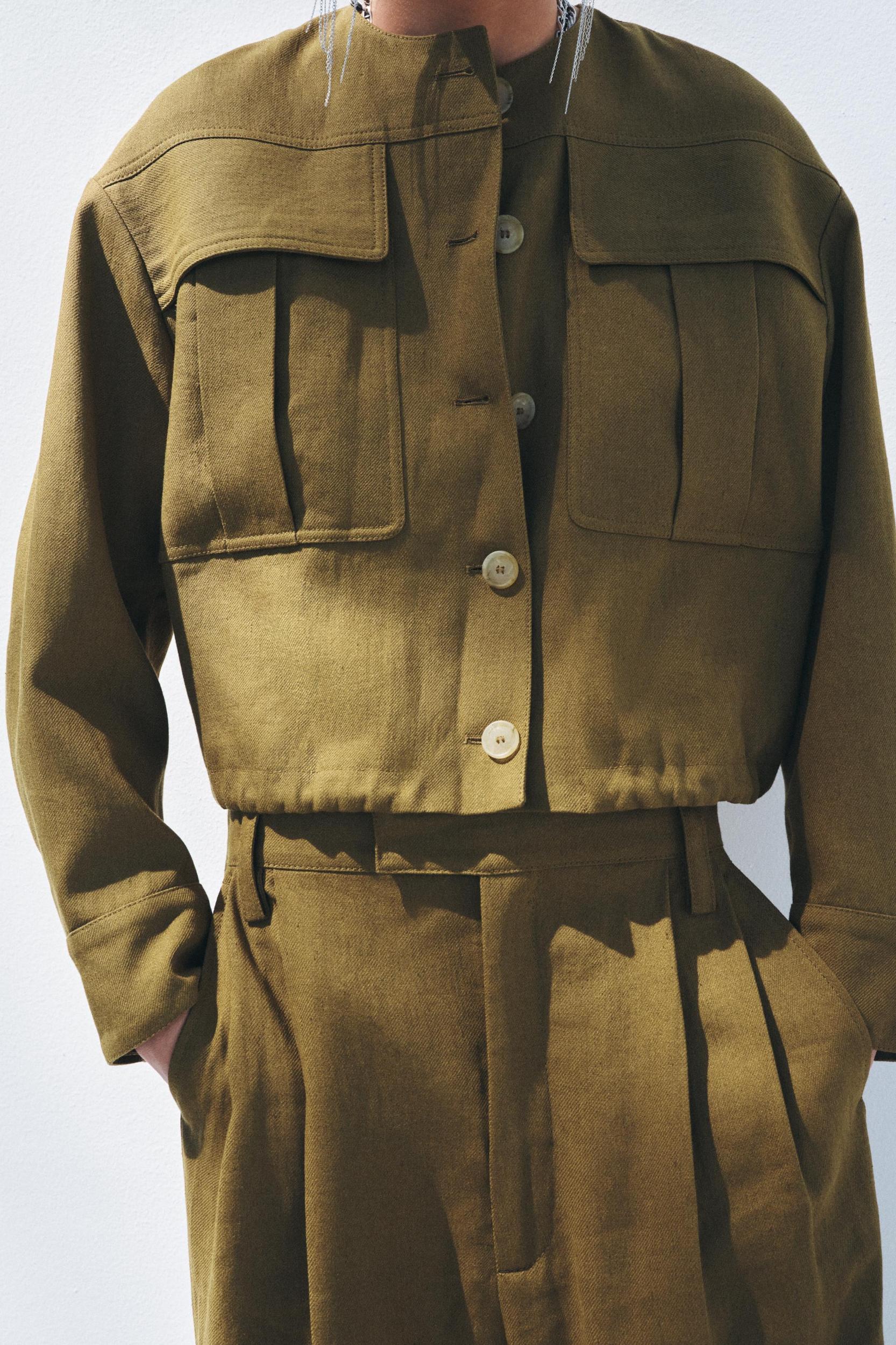 LINEN BLEND BOMBER JACKET ZW COLLECTION Product Image