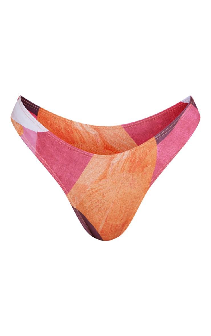 Pink Abstract Printed Bikini Top Product Image