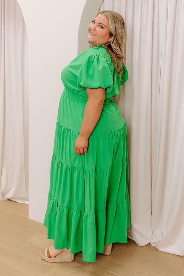 Simply Sweet Maxi Dress in Kelly Green Curves Product Image