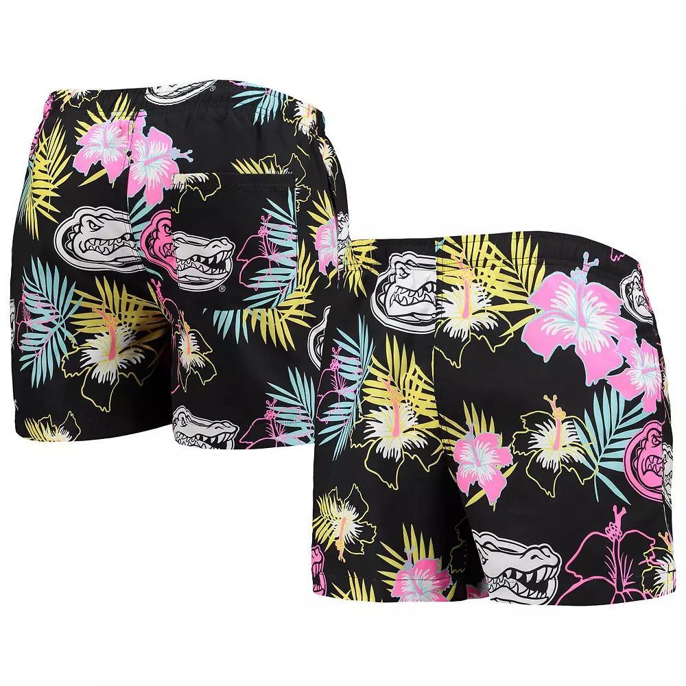 Men's FOCO Black Florida Gators Neon Floral Swim Trunks, Size: XL Product Image
