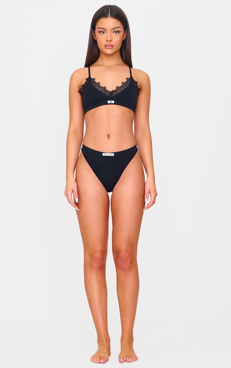 PRETTYLITTLETHING Black Badge Seamless Thong Product Image