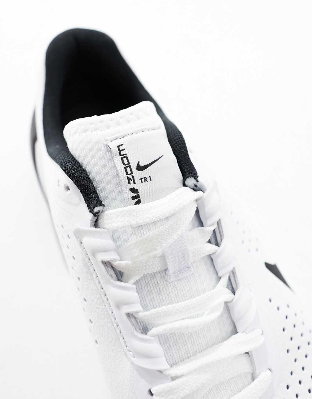 Nike Training Air Zoom 1 sneakers in white and black Product Image