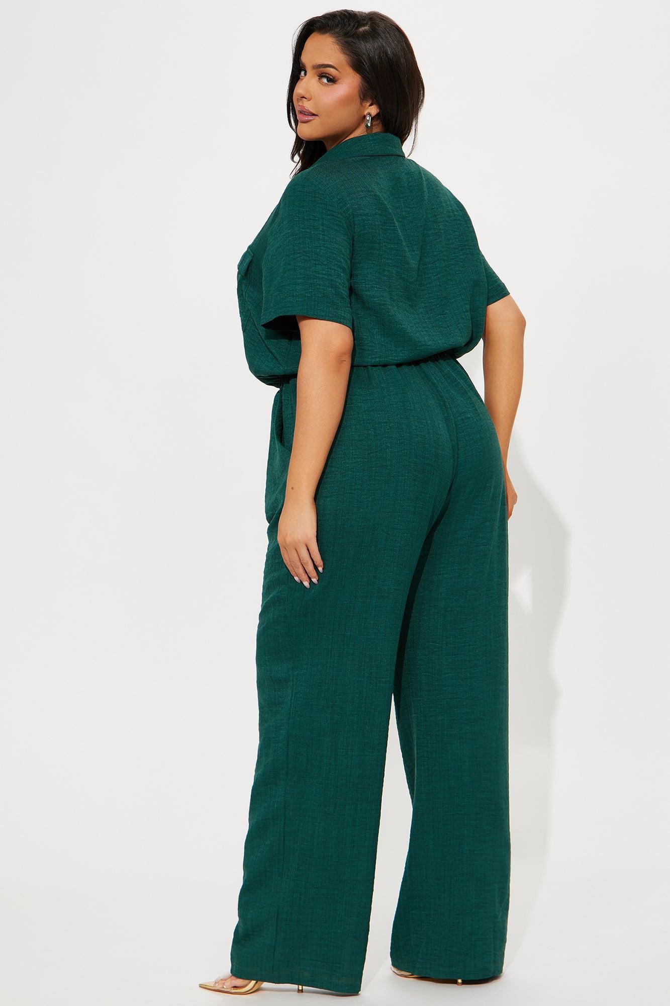 Come Find Me Linen Jumpsuit - Hunter Product Image