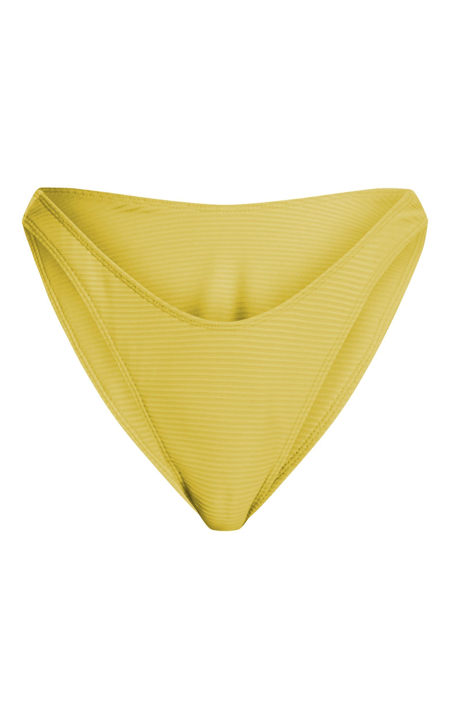 Lime Ribbed Bikini Bottoms Product Image