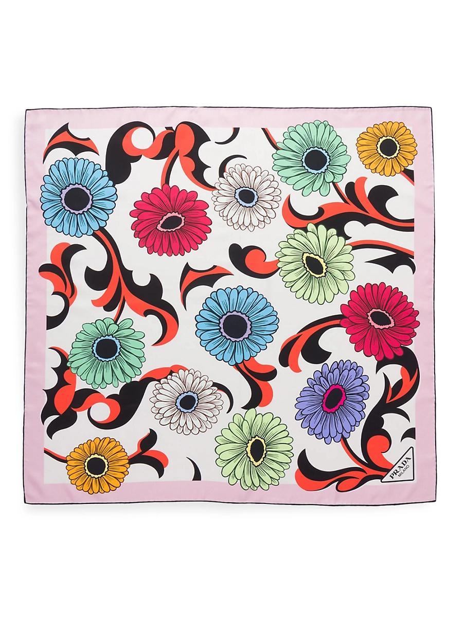 Womens Printed Silk Twill 90CM Square Scarf Product Image