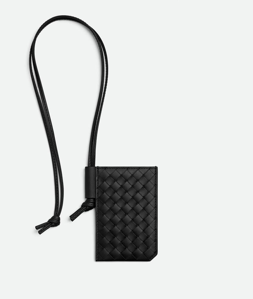 Men's Intrecciato Piccolo Badge Holder in Black Product Image