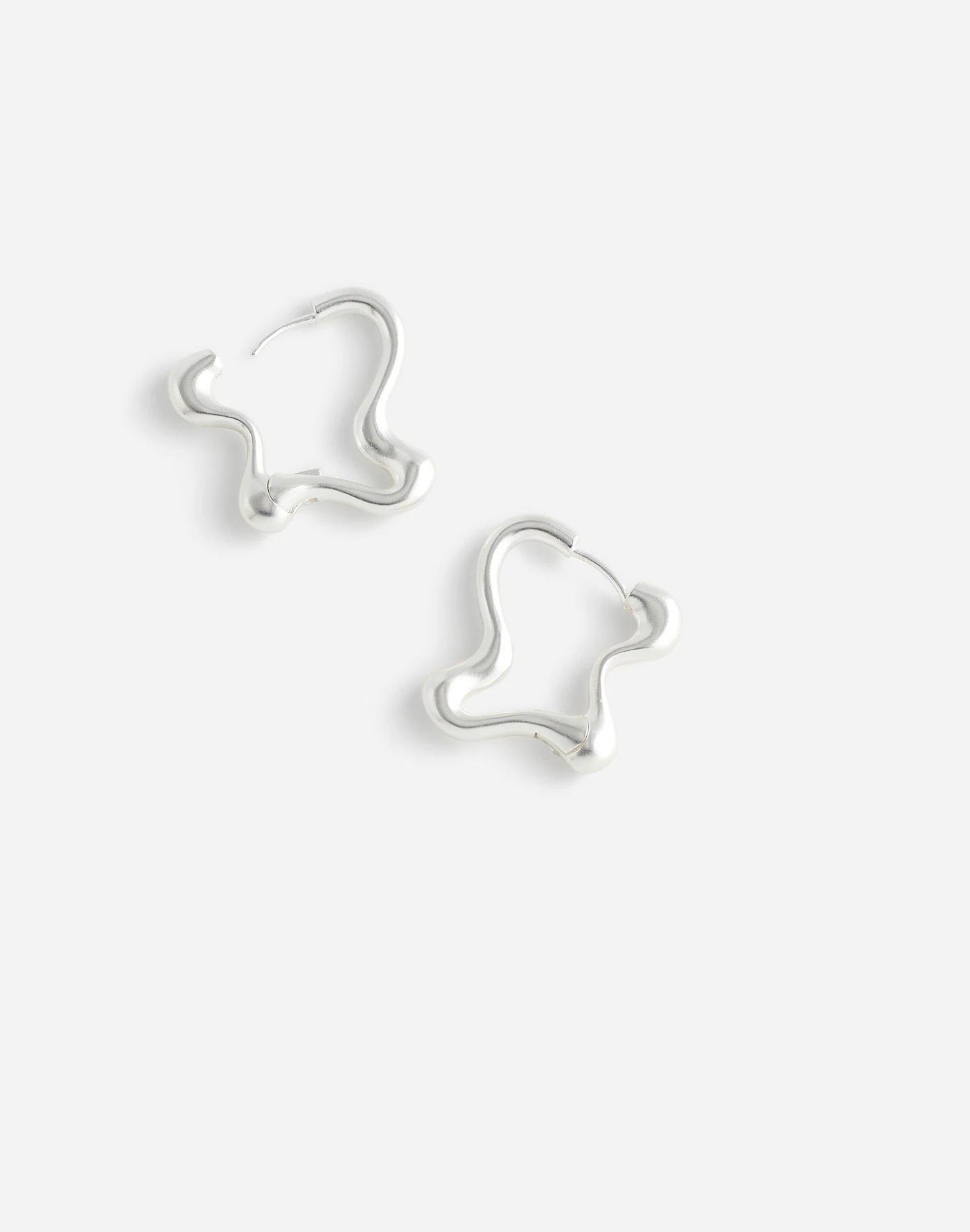 Wavy Huggie Hoop Earrings Product Image