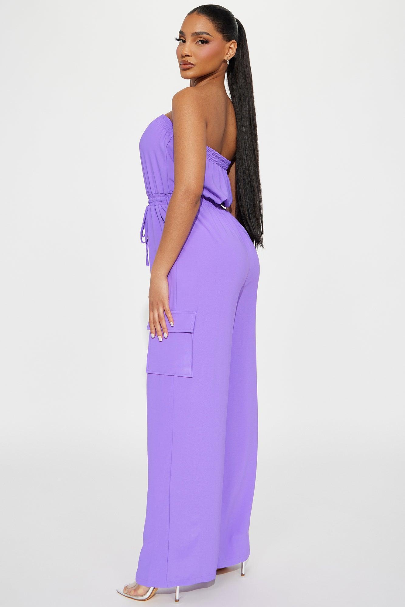 Stay Low Key Jumpsuit  - Purple Product Image