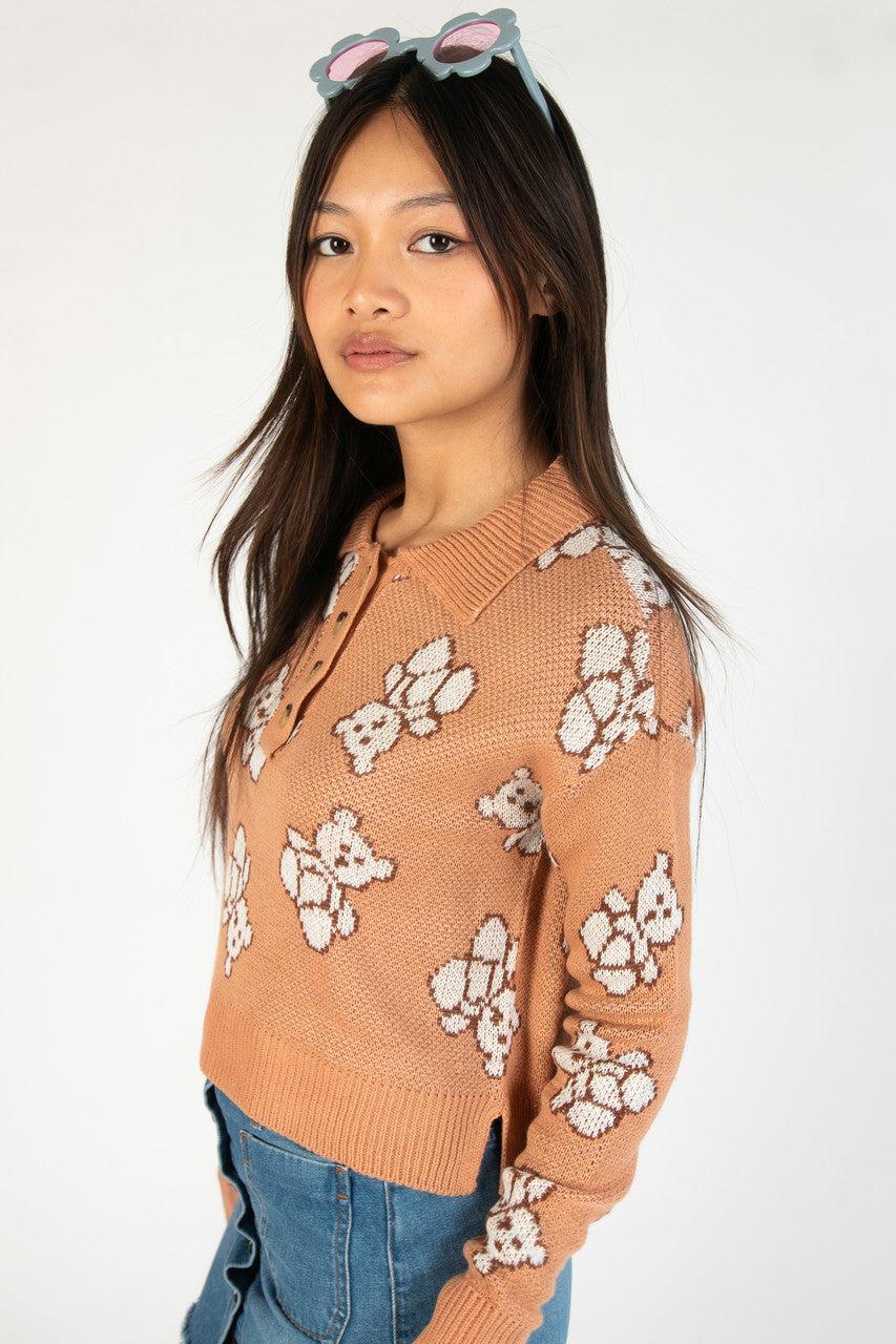 Teddy Bear Henley Sweater Product Image