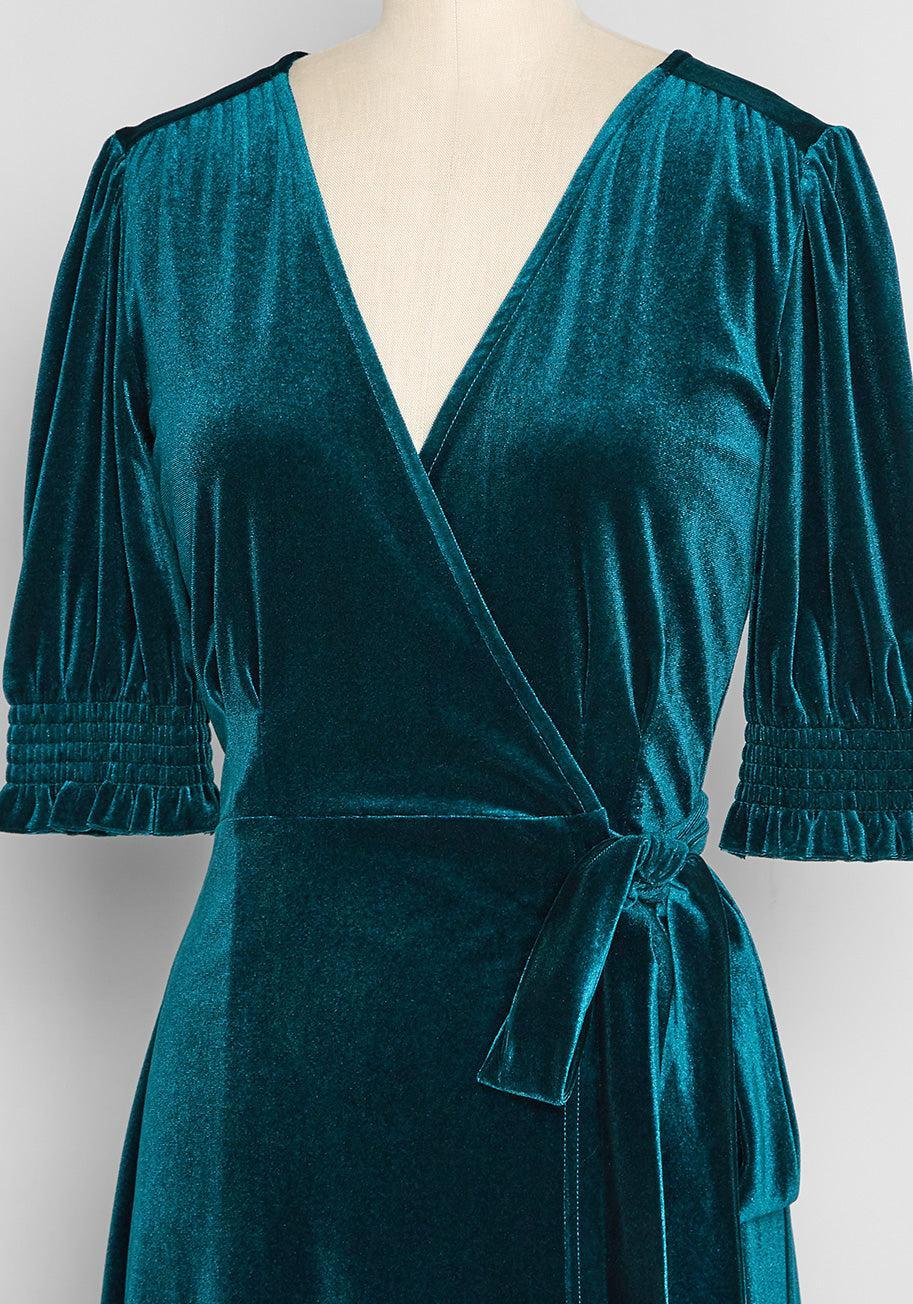 Wrapped in Elegance Velvet Mini Dress Product Image