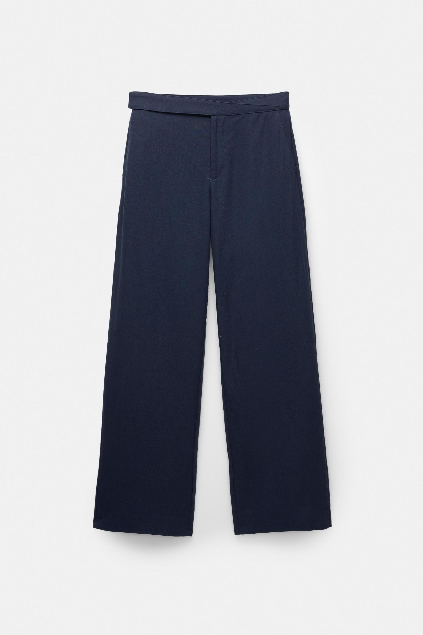 Straight linen-blend pants Product Image