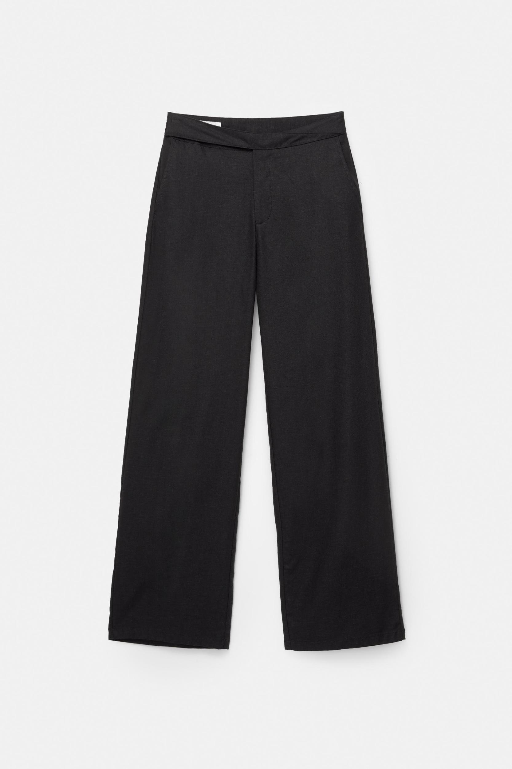 Straight linen-blend pants Product Image