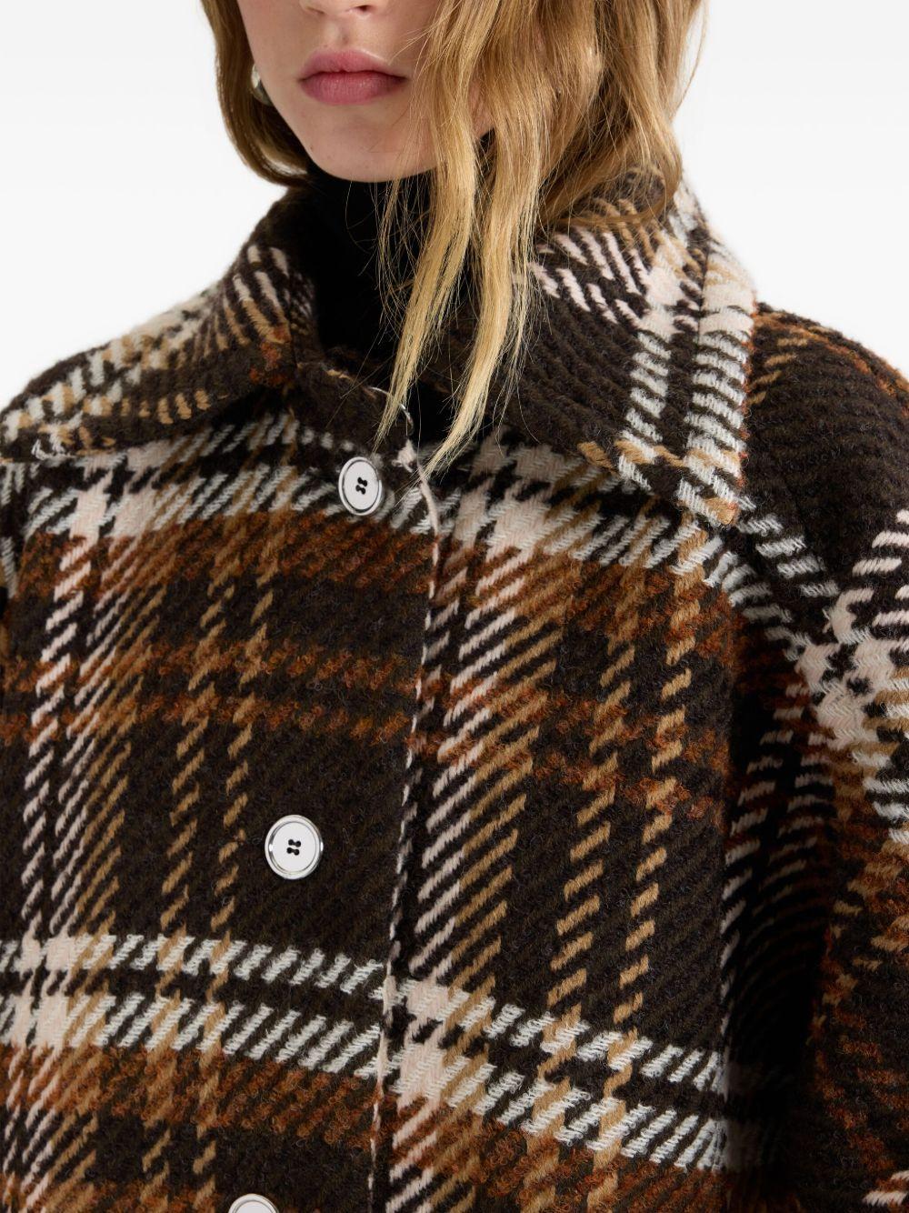 checked wool coat Product Image