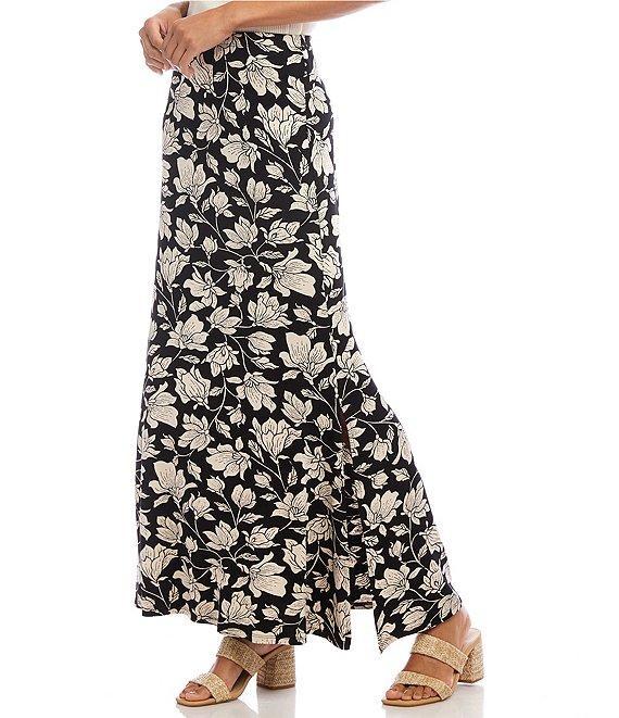 Karen Kane Floral High Rise Maxi Flare Pull-On Skirt Product Image