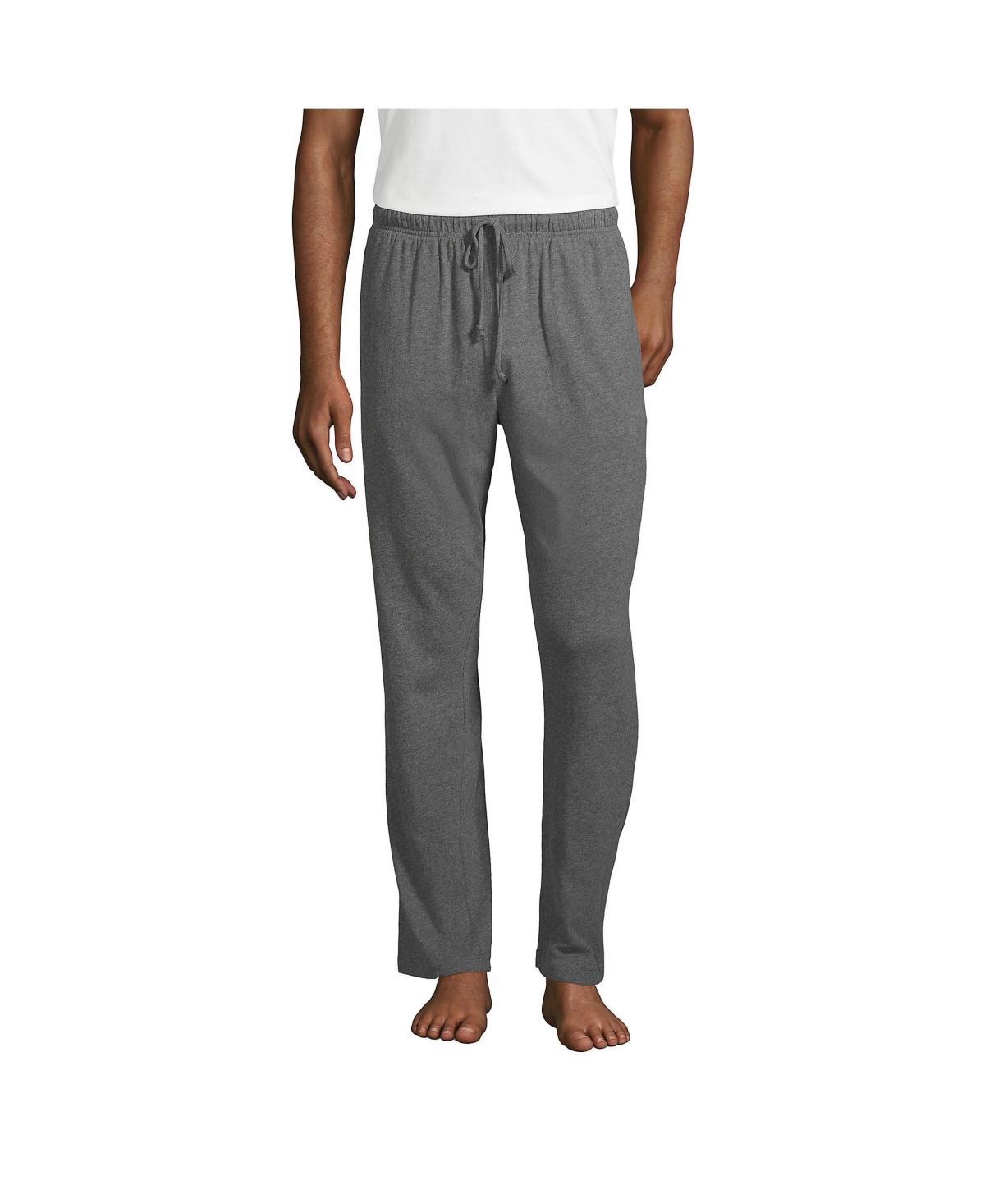 Men's Lands' End Knit Jersey Sleep Pants, Size: XL, Grey Heather Product Image