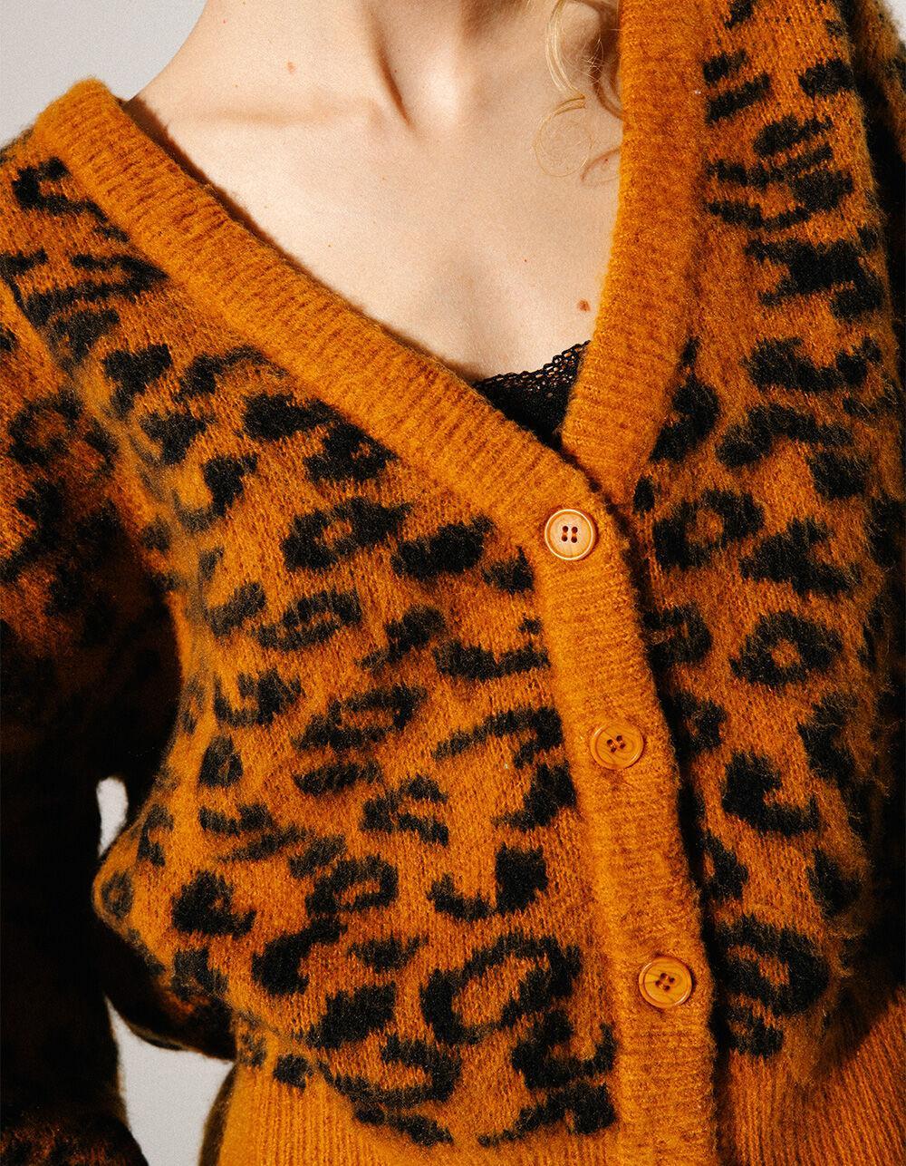 RSQ Womens Fuzzy Leopard Print Cardigan - LEOPARD Product Image